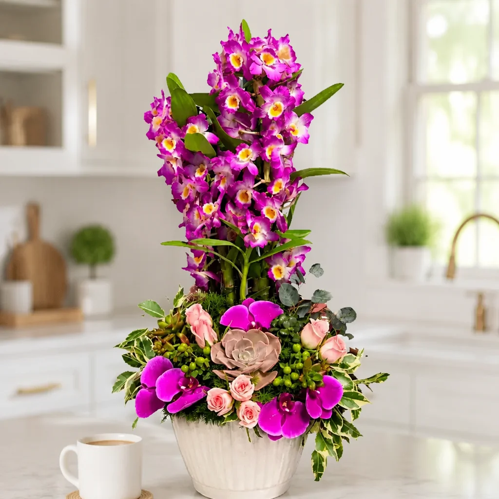 Mor Dendrobium Orkide Bahçesi — yaşam alanında