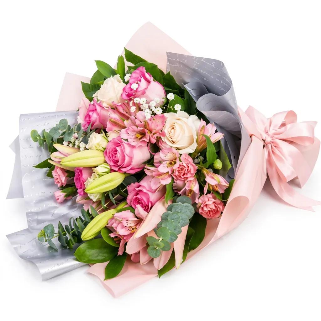 Pembe Romantik Lilyum Buketi