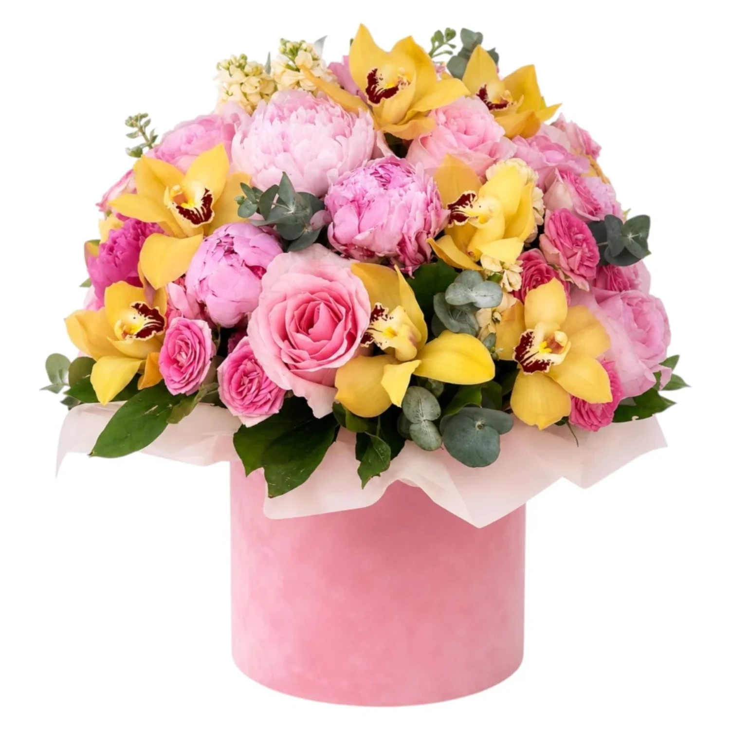 Cymbidium Orkide ve Şakayık Aranjmanı