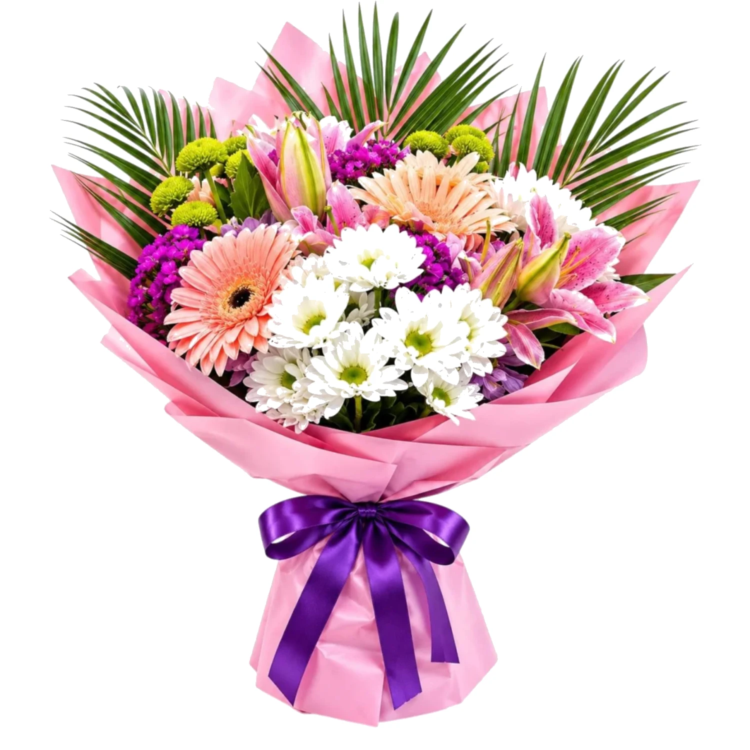 Gerbera ve Lilyum Karma Buketi
