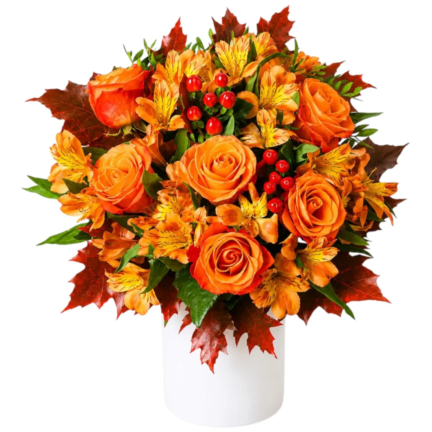 Turuncu Gül Ve Alstroemeria Aranjmanı