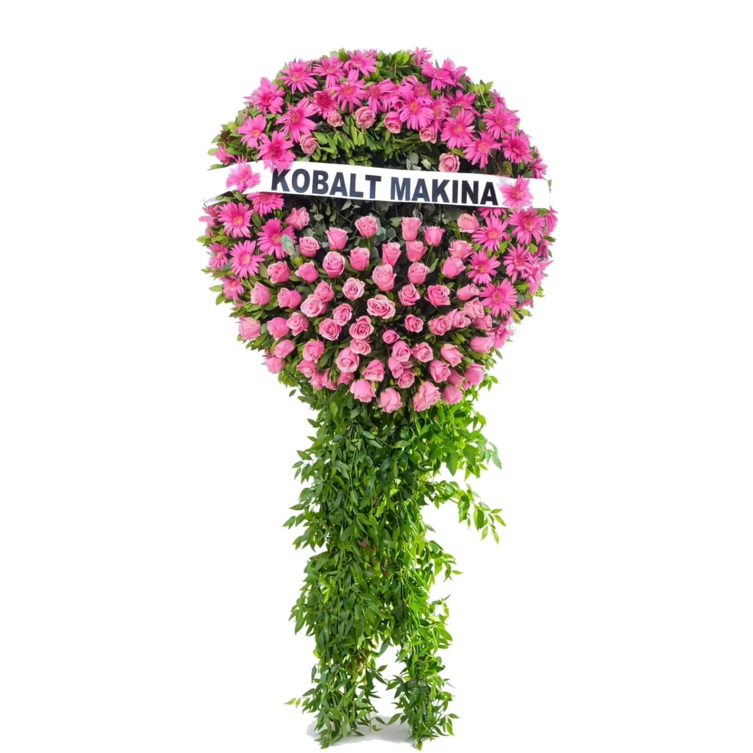 Pembe Gül ve Gerbera Ferforje Çelenk