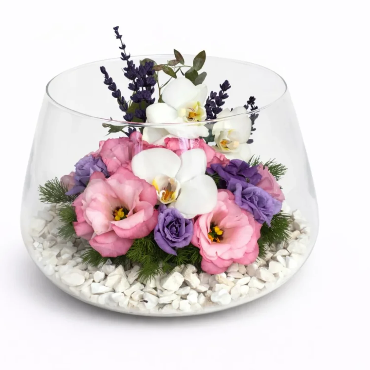 Beyaz Orkide ve Lisianthus