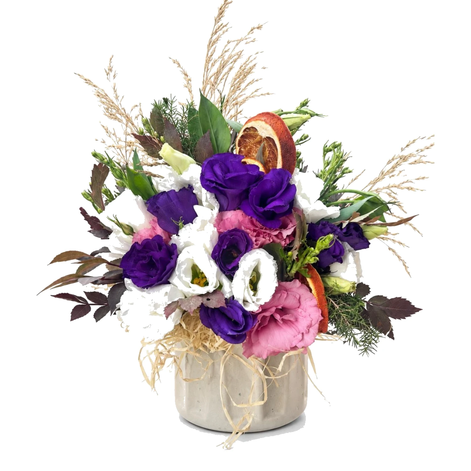 Ekaterina Lisianthus Seramik Aranjman