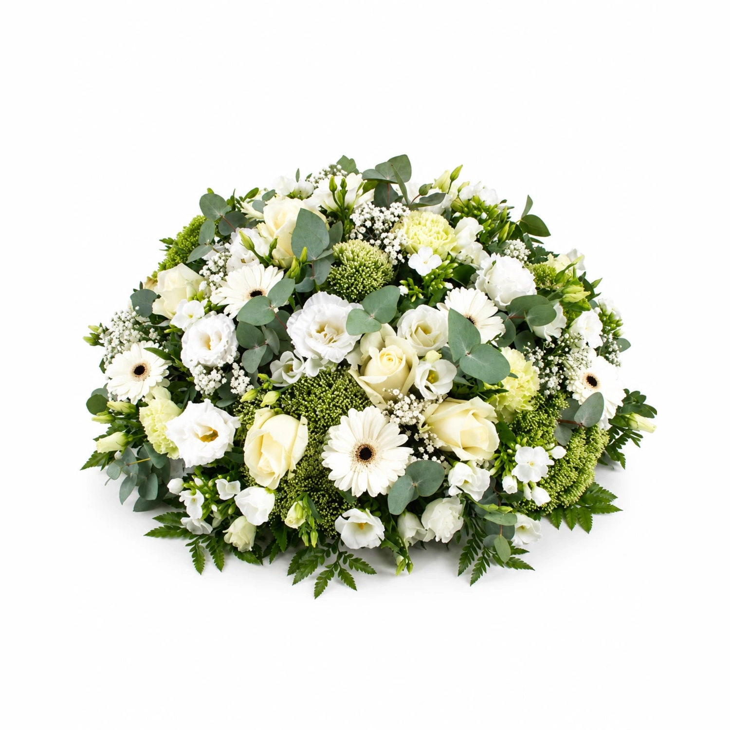 Borislava Beyaz Gerbera ve Gül Masa Aranjmanı