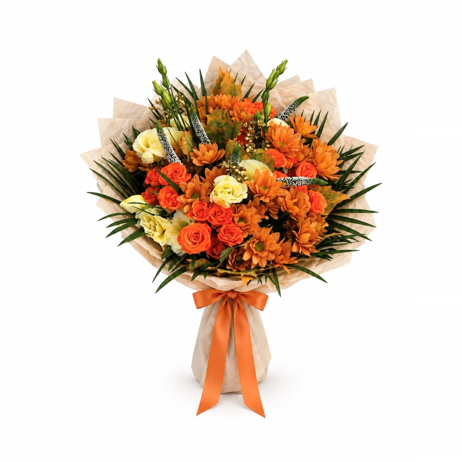 Oriana Turuncu Gül ve Gerbera Kraft Buket