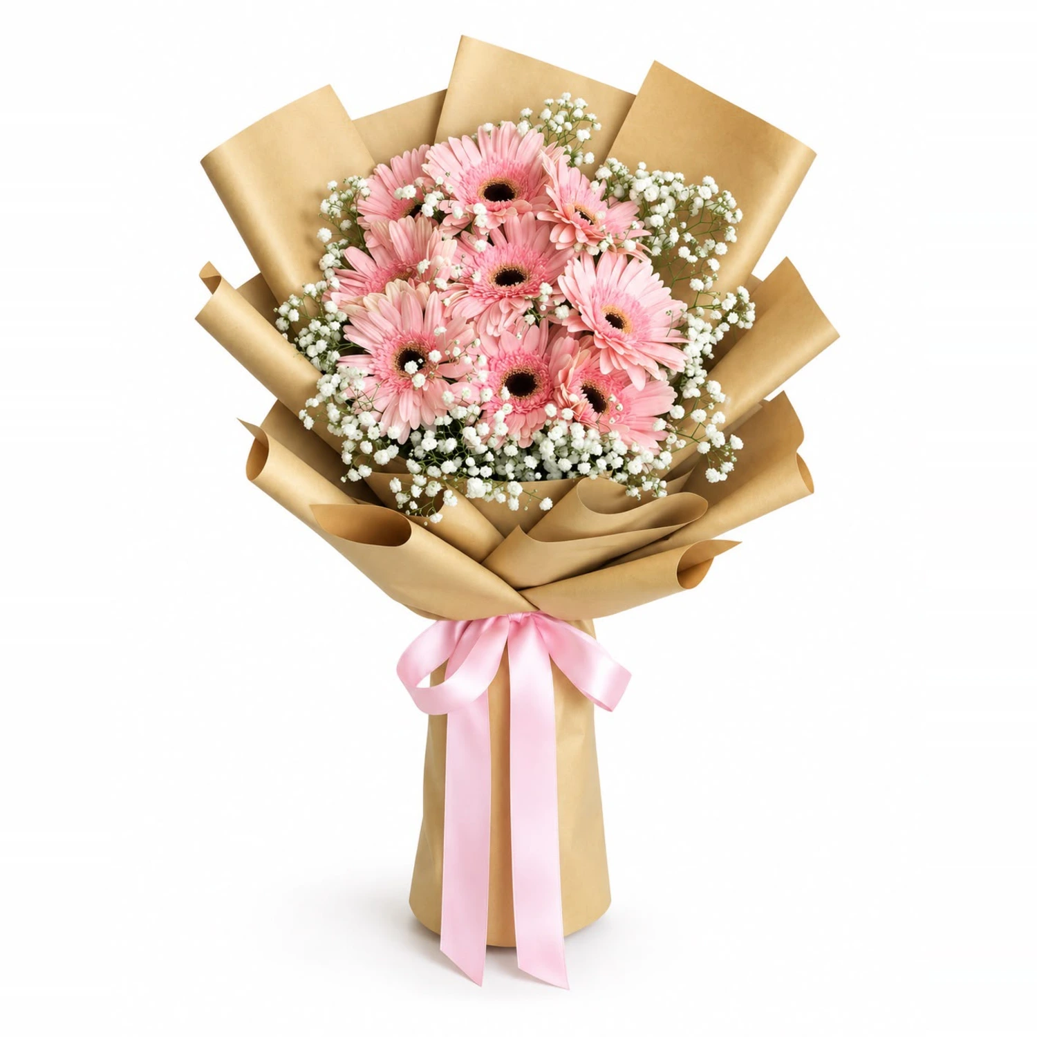 Rafaela Pembe Gerbera ve Cipso Buketi