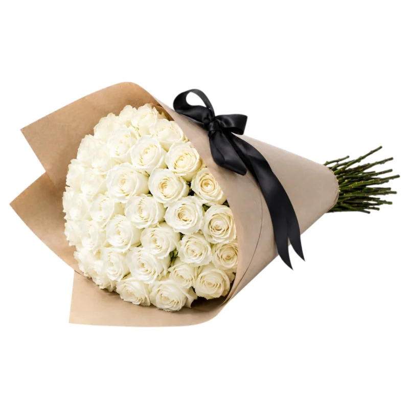 Pure Noir White Rose Bouquet