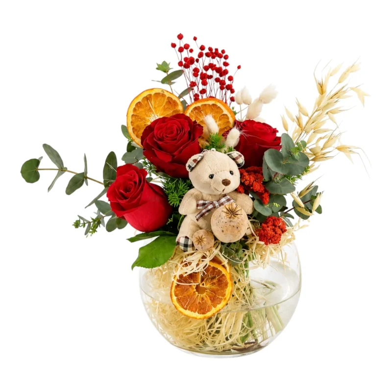 Kırmızı Gül & Peluş Ayıcık