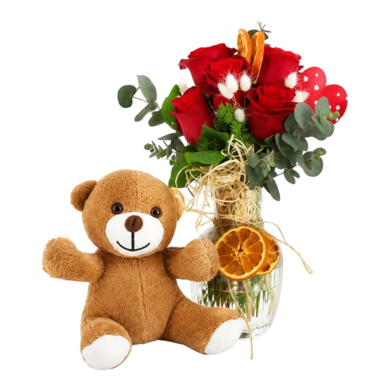 Kırmızı Güller & Peluş Ayıcık