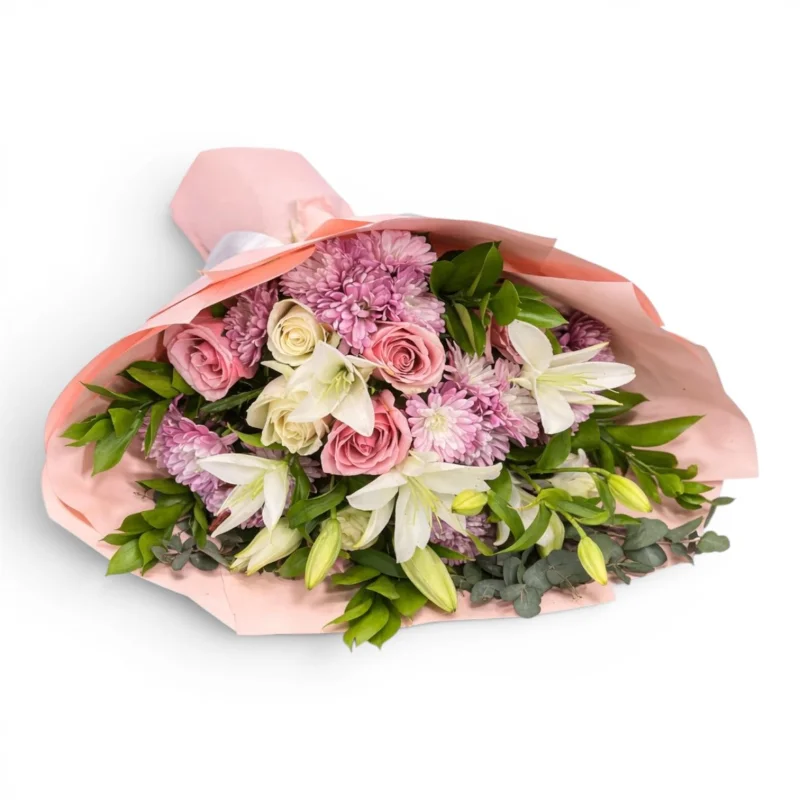 Lilyum ve Güllü Pastel Buket
