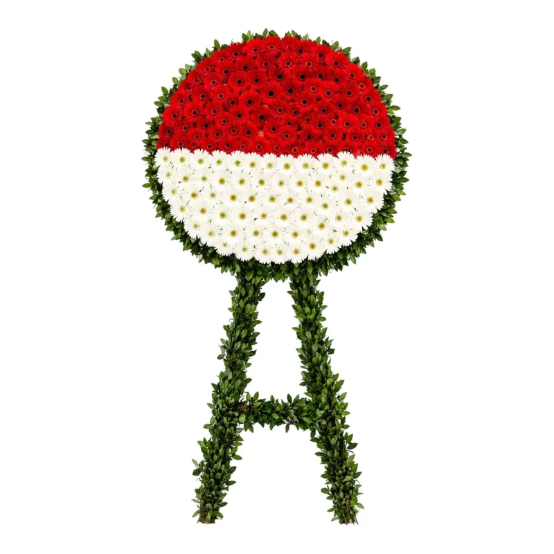 Kırmızı Beyaz Gerbera Çelenk