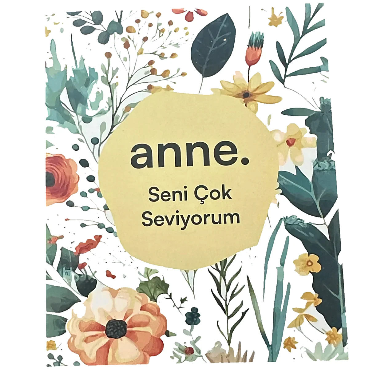 anne seni çok seviyorum gift kart