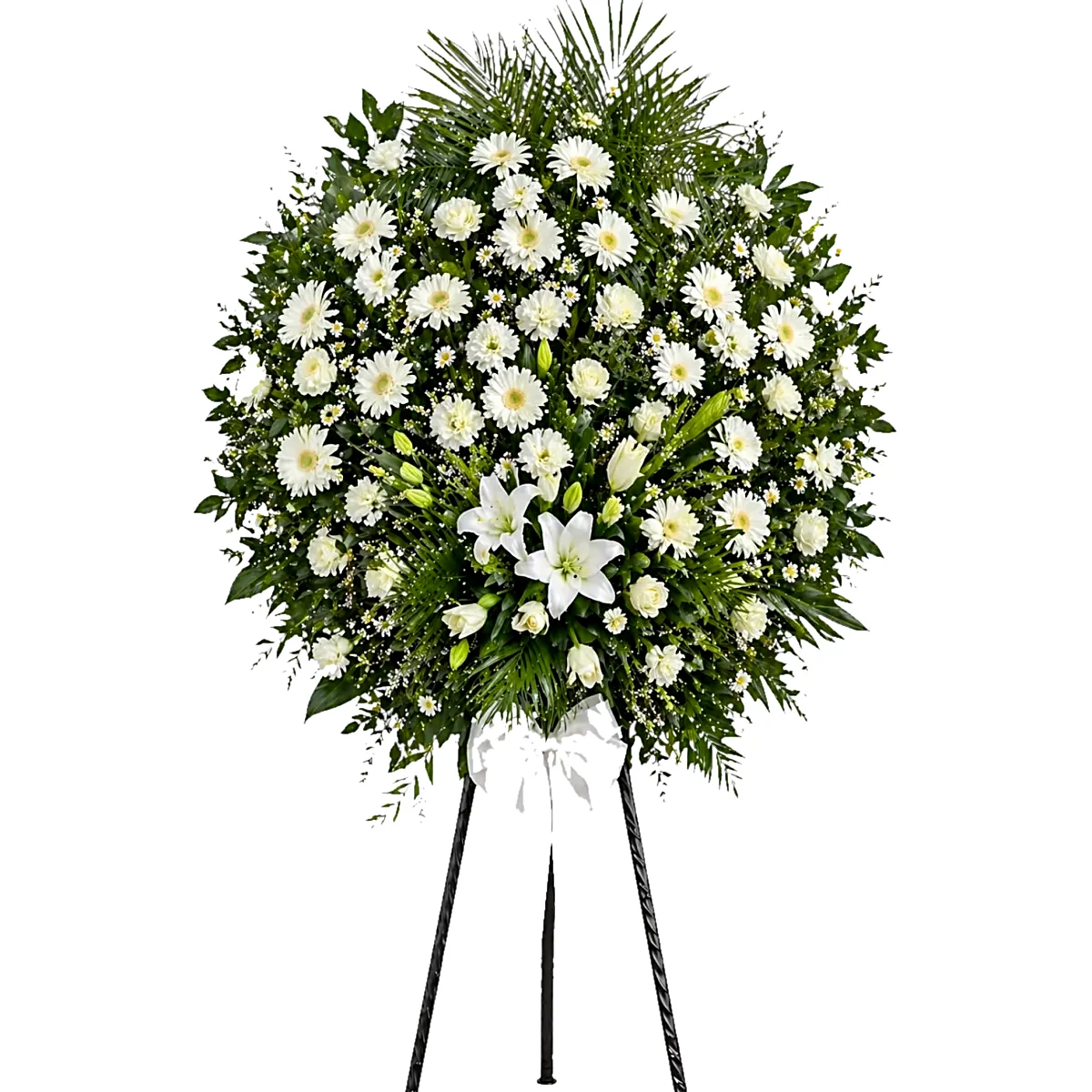 Beyaz Gerbera ve Lilyum Ferforje