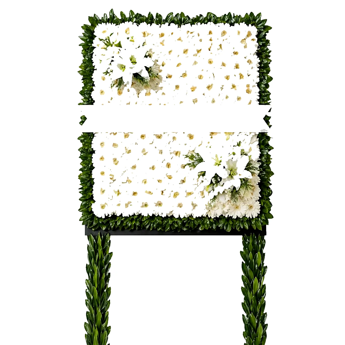 Dikdörtgen Formlu Lilyum ve Papatya Ferforje