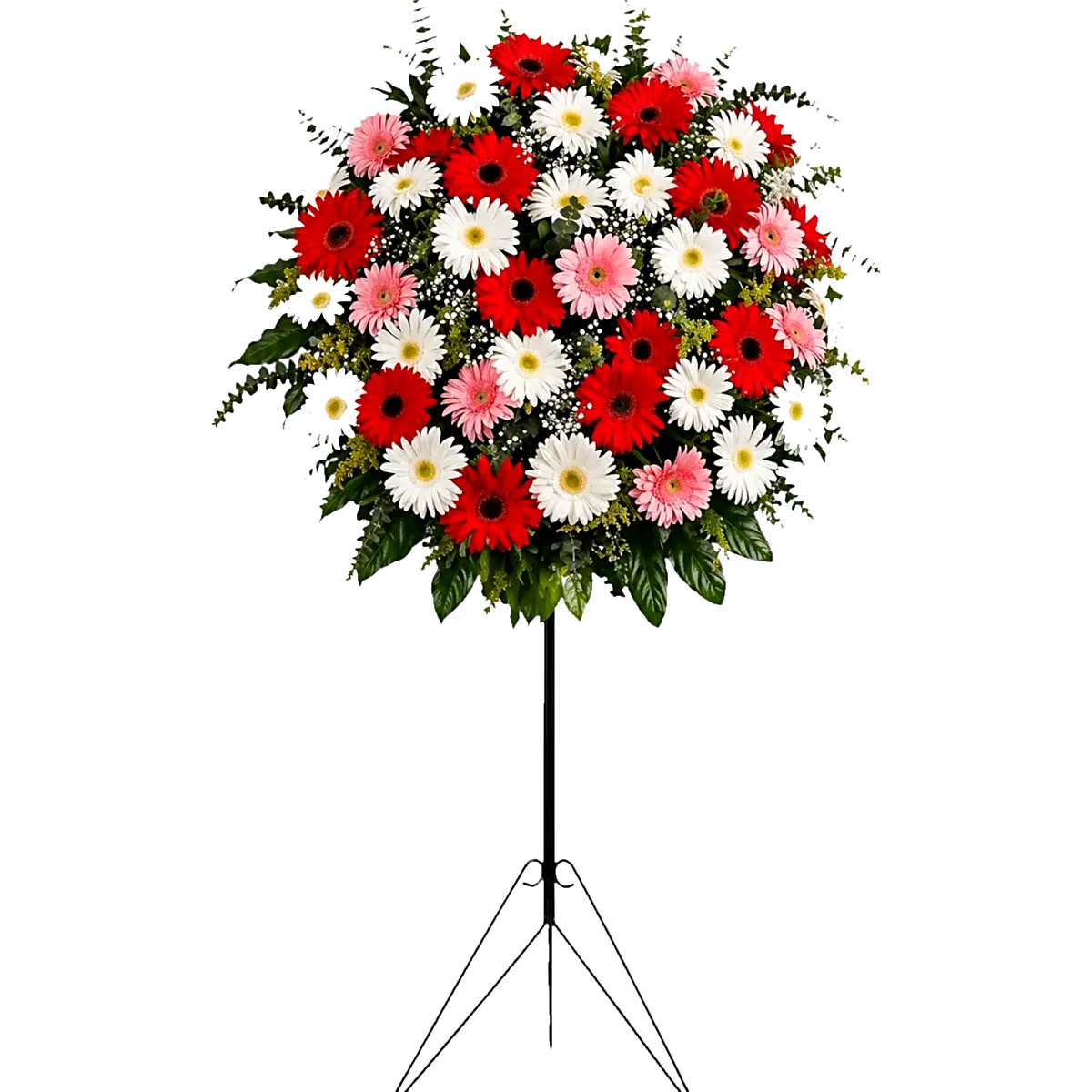 Ferforje Ayaklı Karışık Gerbera Aranjmanı